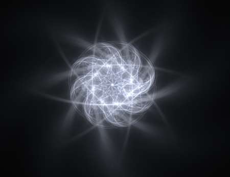 Geometry of Space series. Visually attractive backdrop made of conceptual grids curves and fractal elements suitable as element for layouts on physics mathematics technology science and educationの写真素材