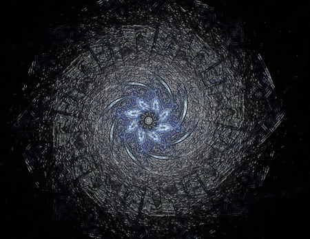 Geometry of Space series. Visually attractive backdrop made of conceptual grids curves and fractal elements suitable as element for layouts on physics mathematics technology science and educationの写真素材