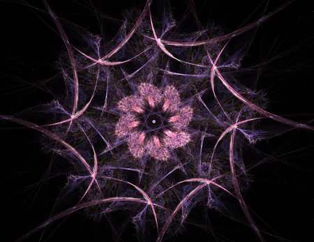 Lacy colorful clockwork pattern. Digital fractal art design. Abstract design of sacred symbols signs geometry. Designs of astrology alchemy magic. Geometric Spiral. Abstract Colorful Fractal Textureの写真素材