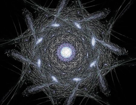 Abstract fractal background - computer-generated image. Digital art. Converging toward the center of the circles. For covers, posters, desktop wallpaperの写真素材