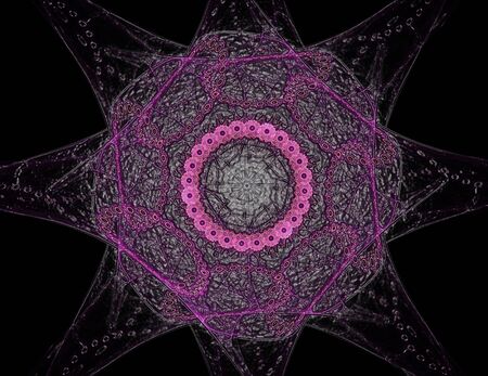 Computer generated fractal artwork for creative design, art and entertainment. Background with rotating spheres.の写真素材
