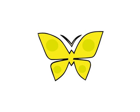 Hand-drawn butterfly with a heart's shape wings. Vector symbolのイラスト素材