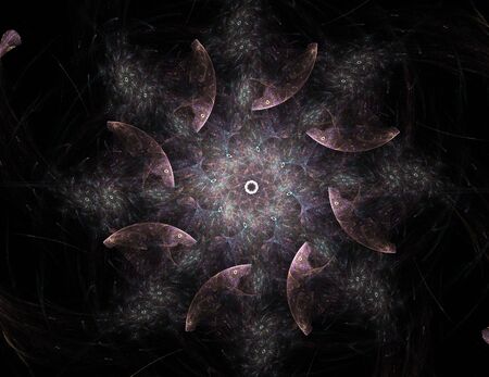 Abstract fractal color background with crossing circles and oval. Motion illustration.の写真素材