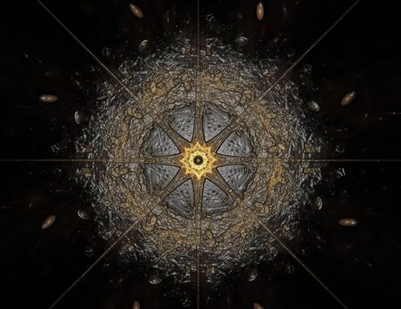 Abstract fractal color background with crossing circles and oval. Motion illustration.の写真素材