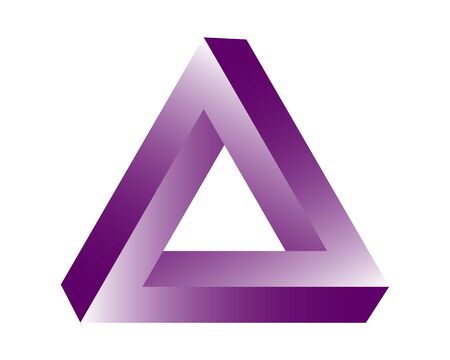 Abstract colour 3D spiral shape. Vector dimensional object. Geometrical polygonal dimensional object.のイラスト素材