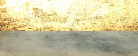 Grungy concrete wall and stone floor room as background