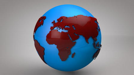 3d globe illustration. 3D render of planet earth. Europe and Africa view.