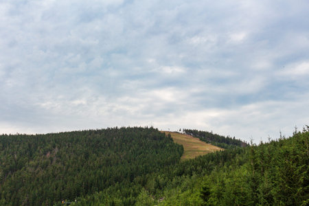 Beautiful Blue Sky and Mountains Landscape Panorama Background.
