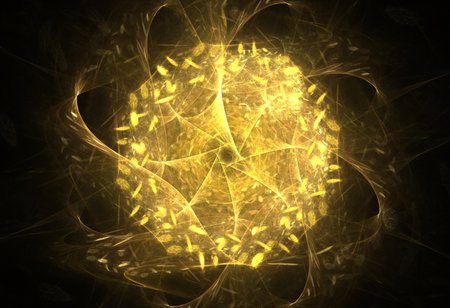 fractal radial pattern on the subject of science, technology and designの写真素材