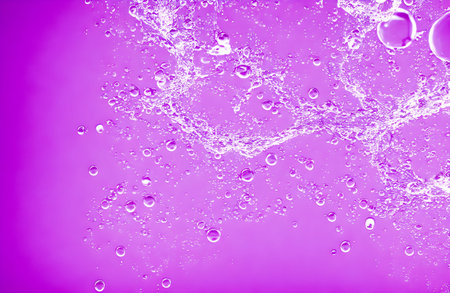 Abstract background and texture of blue bubbles with light illumination. 3D illustration. high...