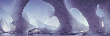 Fantastic caves of another planet. high quality 3d illustrationの写真素材