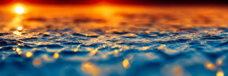 blue water background. texture of water. Splash. banner size. high quality 3d illustrationの写真素材