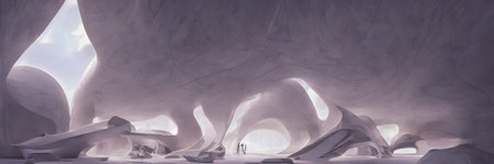 Fantastic caves of another planet. high quality 3d illustration
