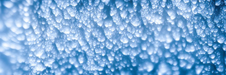 Blue Ice Background. Christmas Ice texture, Winter background. banner size. high quality 3d illustrationの写真素材