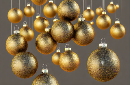 Christmas Decoration. Holiday decorations. Christmas balls. banner size. high quality 3d illustrationの写真素材