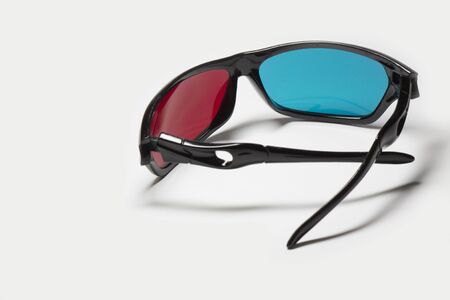 Color anaglyph glasses to view the 3D movies in the cinema