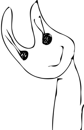 Black and White Cartoon Illustration of Funny Dog or Puppy Animal for Coloring Bookのイラスト素材