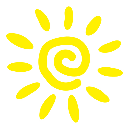 Sun flat icon. Summer pictogram. Sunlight symbol. Trendy vector of summer symbol for website design, web button, mobile app. Vector illustration, EPS10.のイラスト素材