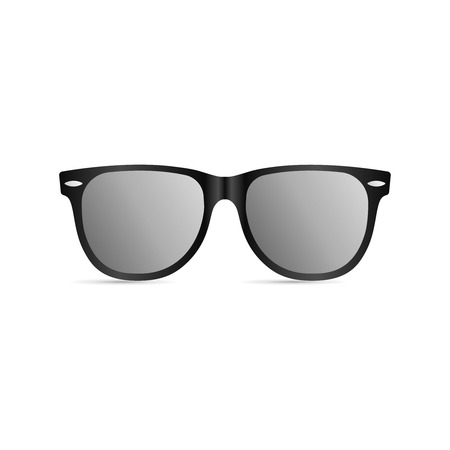 Sunglasses with black plastic frame isolated on white background. Vector illustration, EPS10.のイラスト素材