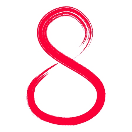 Design of a banner, flyer or greeting card for 8 march (Women's Day). Number 8のイラスト素材