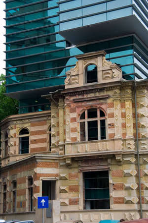 Arhitecture. Old versus new. One way: from old to new.の写真素材