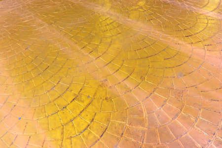 gold Pavement. Blue brick pavement. Blue cobblestone paving.の写真素材