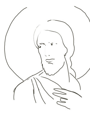 Icon. Jesus Christ. Christian. の写真素材