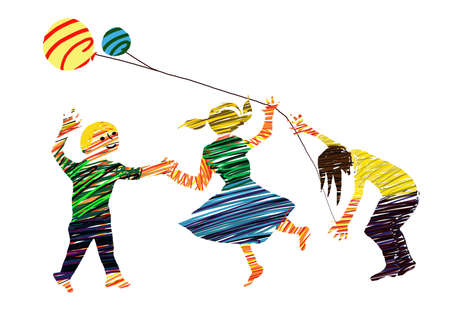 Illustration about childhood with child, play, game,の写真素材