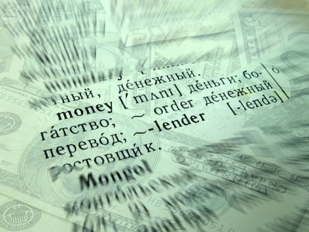 word money in english-russian dictionary                               の写真素材