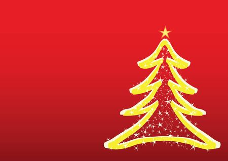 christmas tree over redのイラスト素材