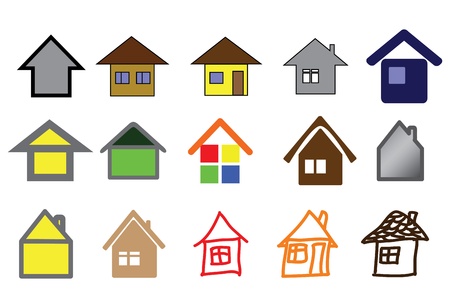 set of home icons illustrationのイラスト素材