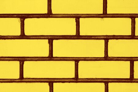 yellow brick wallの写真素材