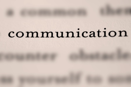 close up of word Communication in textの写真素材