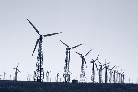 alternative energy: wind turbines power stationの写真素材