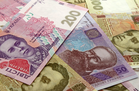 cash background: currency of Ukraine (hrivna)