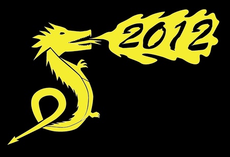 dragon is chinese symbol of new year 2012のイラスト素材