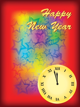 happy new year background with clockのイラスト素材