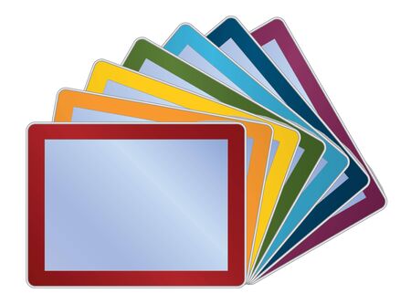 group of rainbow colors tablets vector illustrationのイラスト素材