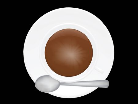 cup of coffee over black vector illustrationのイラスト素材