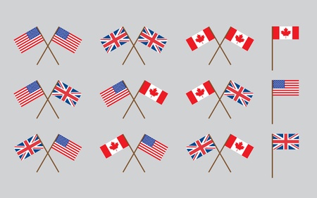 friendship flags with handles vector illustrationのイラスト素材