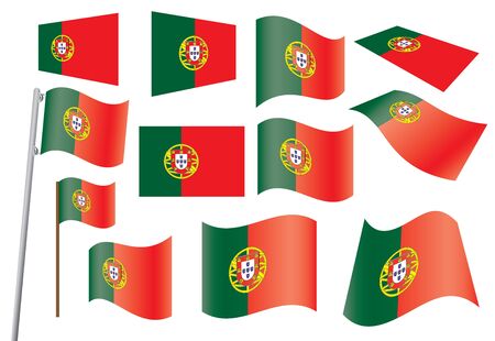 set of flags of Portugal のイラスト素材