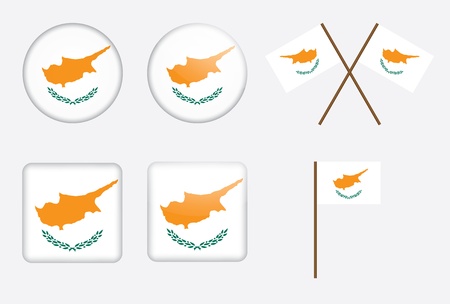 set of badges with flag of Cyprus vector illustrationのイラスト素材