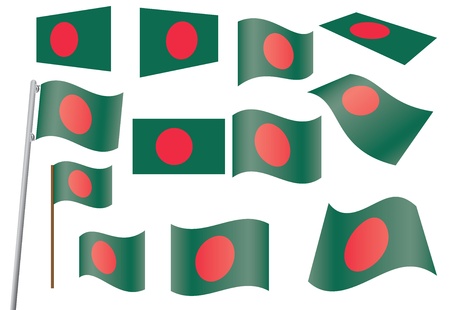 set of flags of Bangladesh vector illustrationのイラスト素材