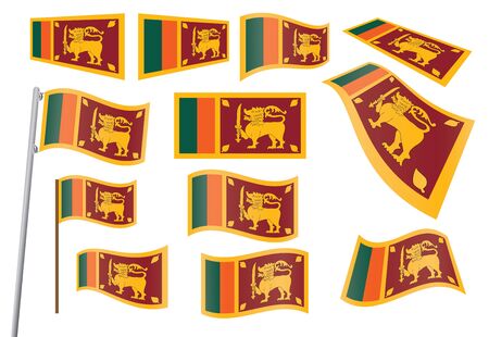 set of flags of Sri Lanka vector illustrationのイラスト素材