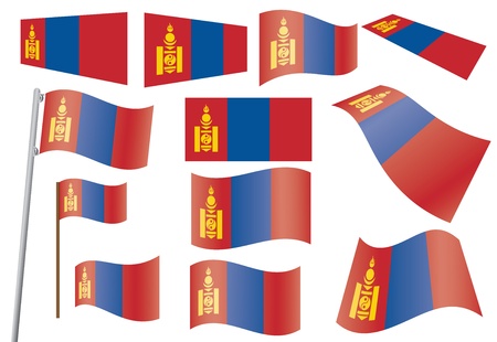 set of flags of Mongolia vector illustrationのイラスト素材