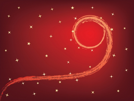 swirl of stars over red background vector illustrationのイラスト素材
