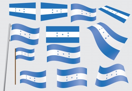 set of flags of Honduras vector illustrationのイラスト素材