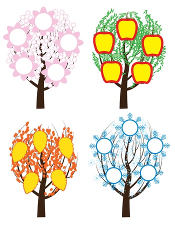 tree during four seasons vector illustrationのイラスト素材