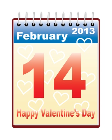 calendar with Day of Valentine date illustrationのイラスト素材