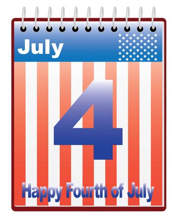 calendar with Fourth of July date vector illustrationのイラスト素材